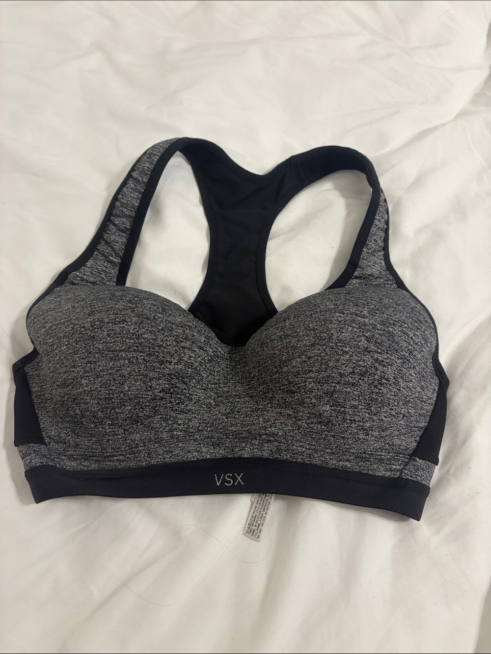 VSX Gray & Black Racerback Sports Bra